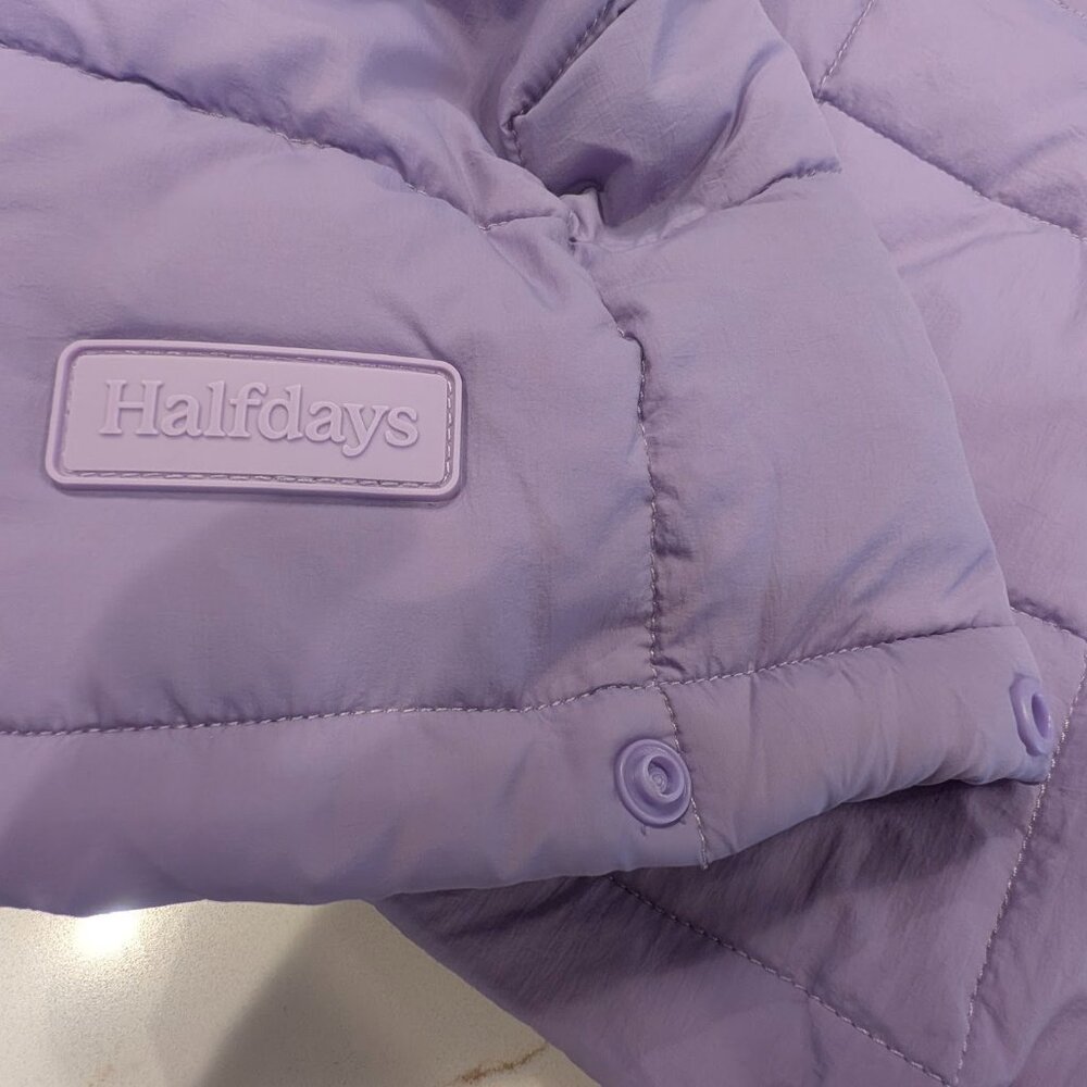 Halfdays Nellie Packable Puffer Lilac Purple Lightweight Oversize Crop Jacket XL - Picture 7 of 16